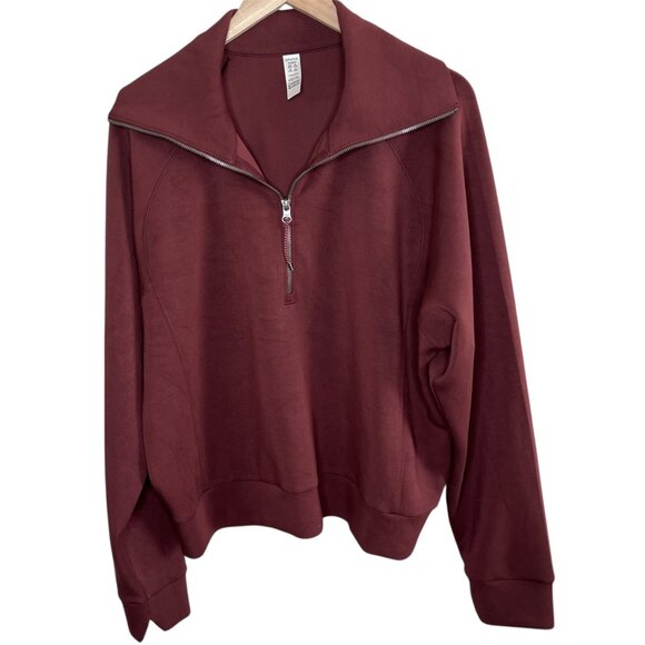 Spanx Womens 1X Half Zip Airessentials Brown Pull Over 50346r - Picture 1 of 13